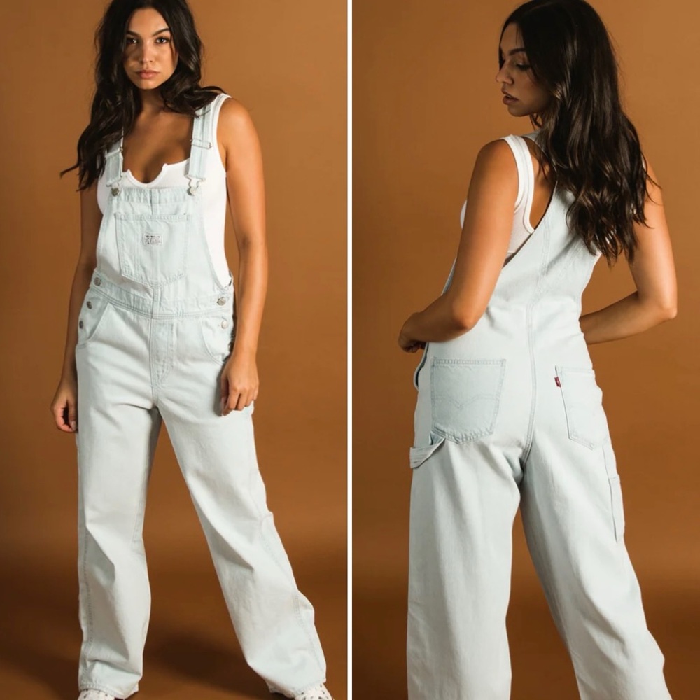 Levi’s Carpenter Denim Jean Overalls Relaxed Fit Light Indigo Blue Size XL NWT